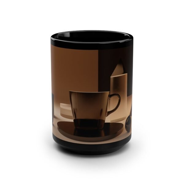 Modern Abstract Black Mug – 15oz Stylish Coffee Cup