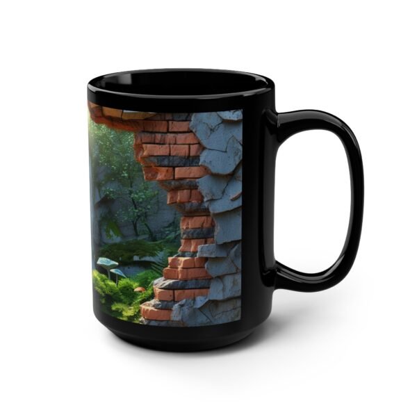 Serene Forest Escape Black Nature-Inspired Coffee Cup - Image 2