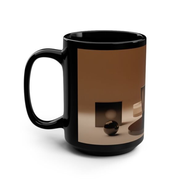 Modern Abstract Black Mug – 15oz Stylish Coffee Cup - Image 4