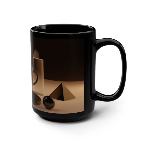 Modern Abstract Black Mug – 15oz Stylish Coffee Cup - Image 2