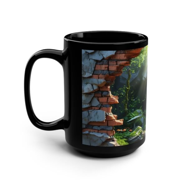 Serene Forest Escape Black Nature-Inspired Coffee Cup - Image 4