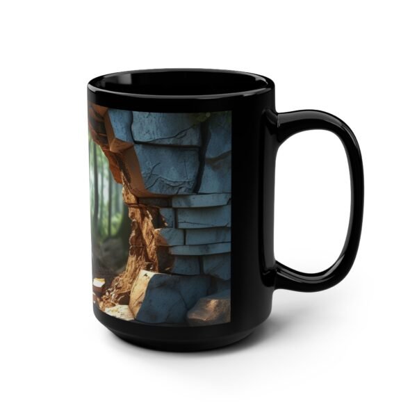 Mystical Forest Escape Black Mug – 15oz Nature-Inspired - Image 3