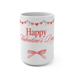 Heartwarming Valentine’s Mug – 15oz Ceramic Cup for Coffee & Tea