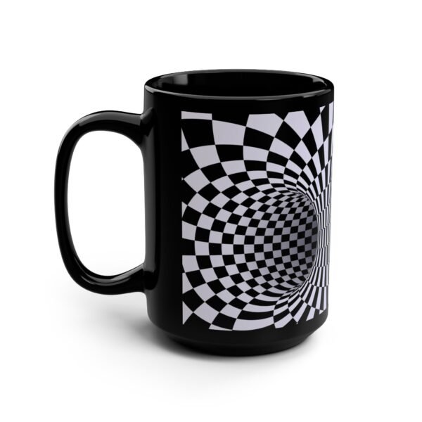 Optical Illusion Black Mug – 15oz Modern Coffee Cup - Image 4