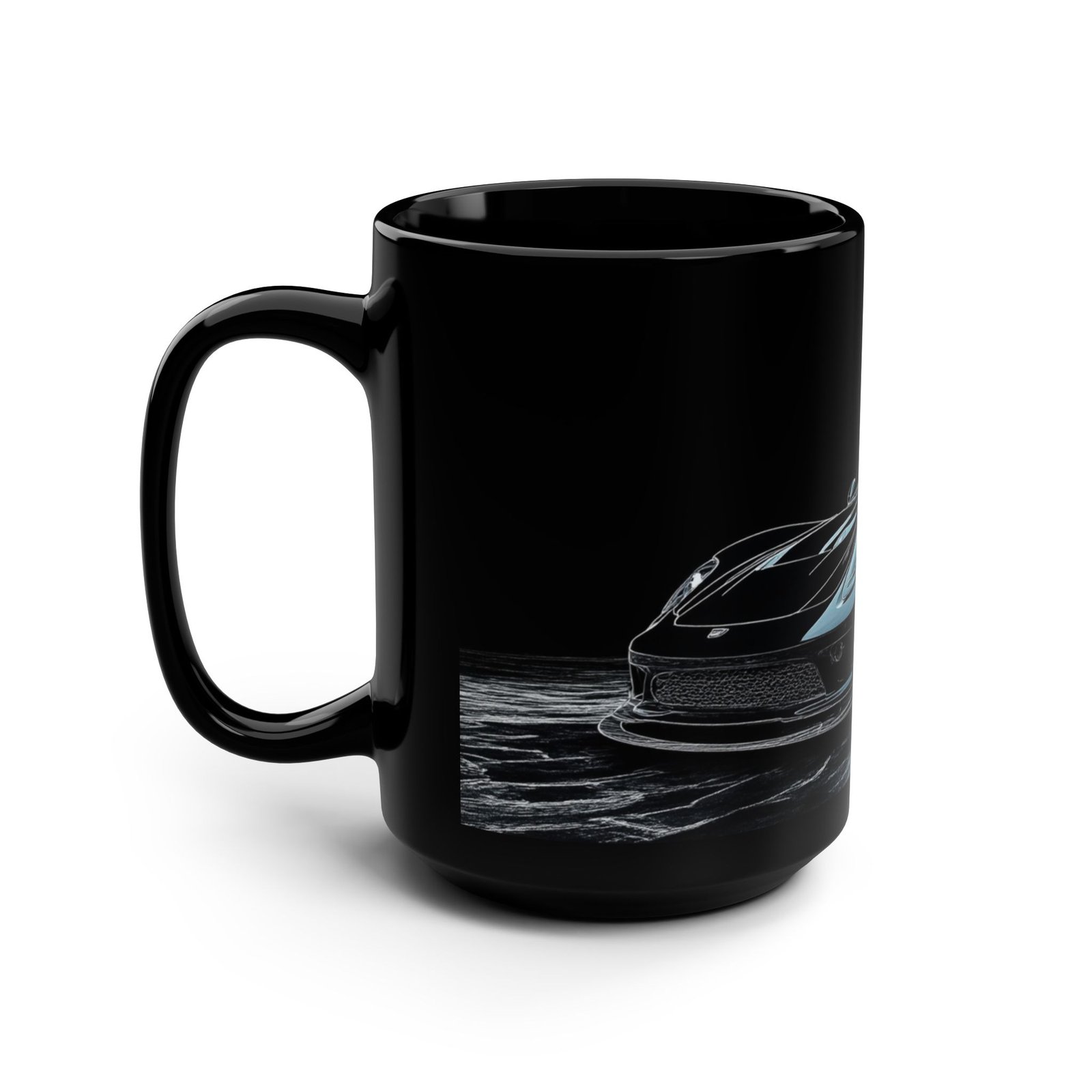Stylish Sports Car Mug – 15oz Sleek Black Coffee Cup - Image 4