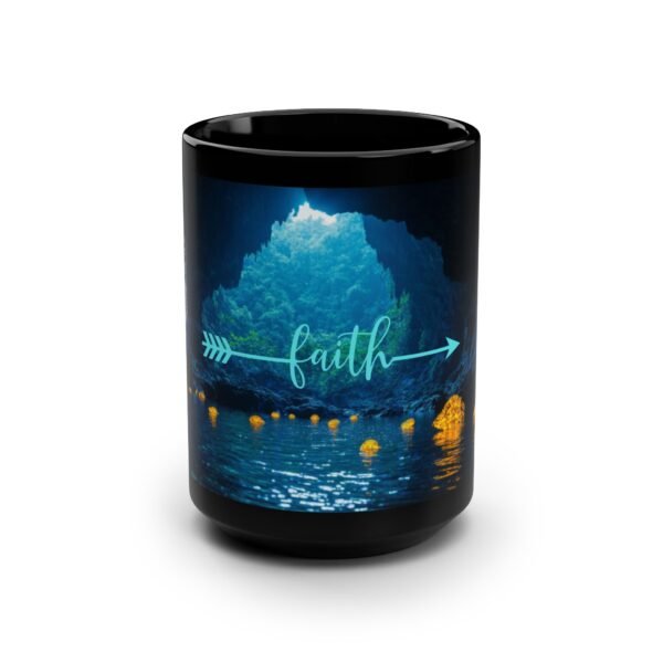 Inspirational Black Mug – 15oz Faith Design for Spiritual Reflection