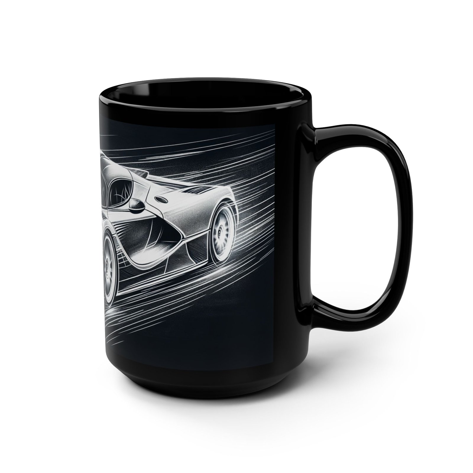 Racing-Themed Black Mug – 15oz Automotive Coffee Cup - Image 2