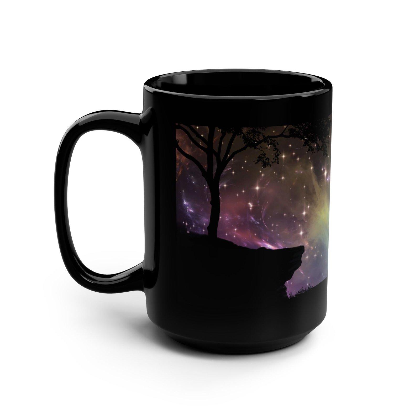 Eternal Galaxy Black Mug – 15oz Cosmic Space Coffee Cup - Image 4