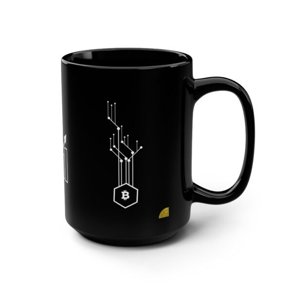 Bitcoin Growth Black Mug - 15oz Cryptocurrency Coffee Cup - Image 2