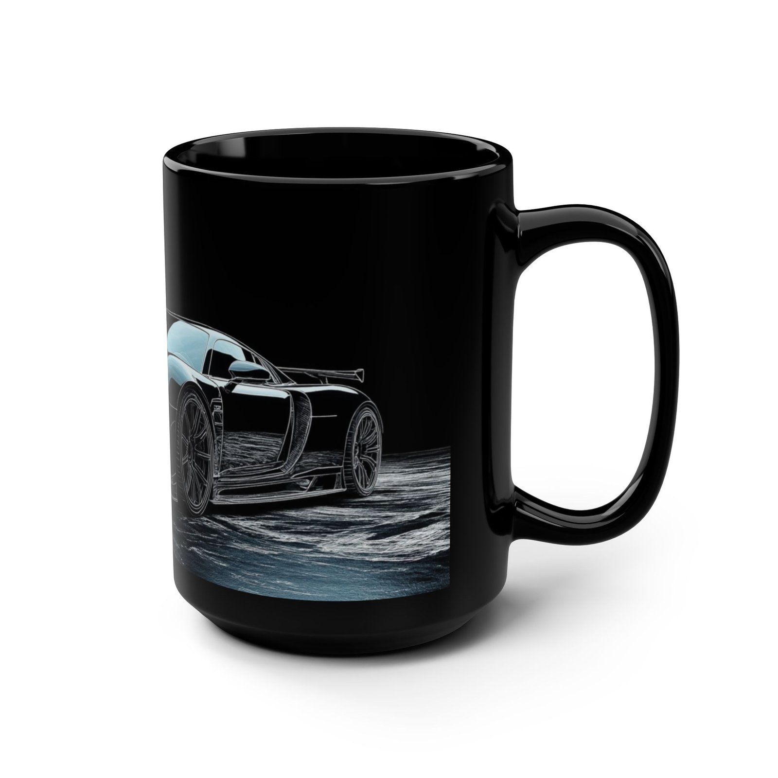 Stylish Sports Car Mug – 15oz Sleek Black Coffee Cup - Image 2