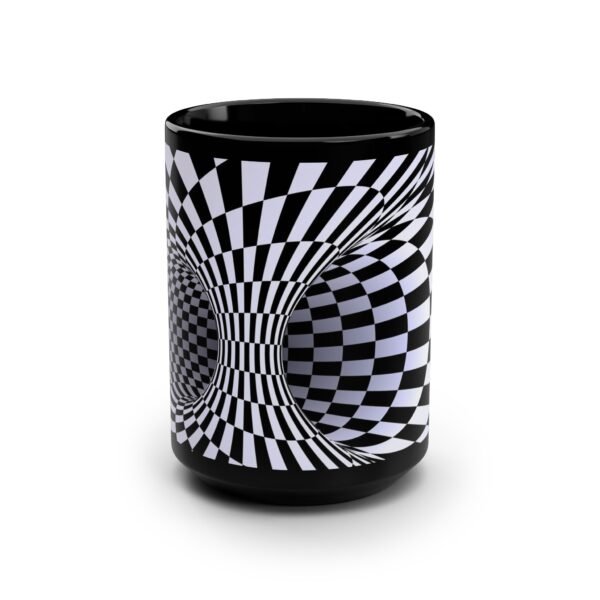 Optical Illusion Black Mug – 15oz Modern Coffee Cup