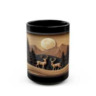 Adventure Landscape Black Mug: Nature-Inspired