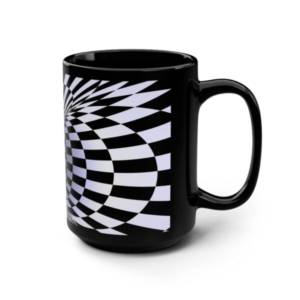 Optical Illusion Black Mug – 15oz Modern Coffee Cup - Image 2