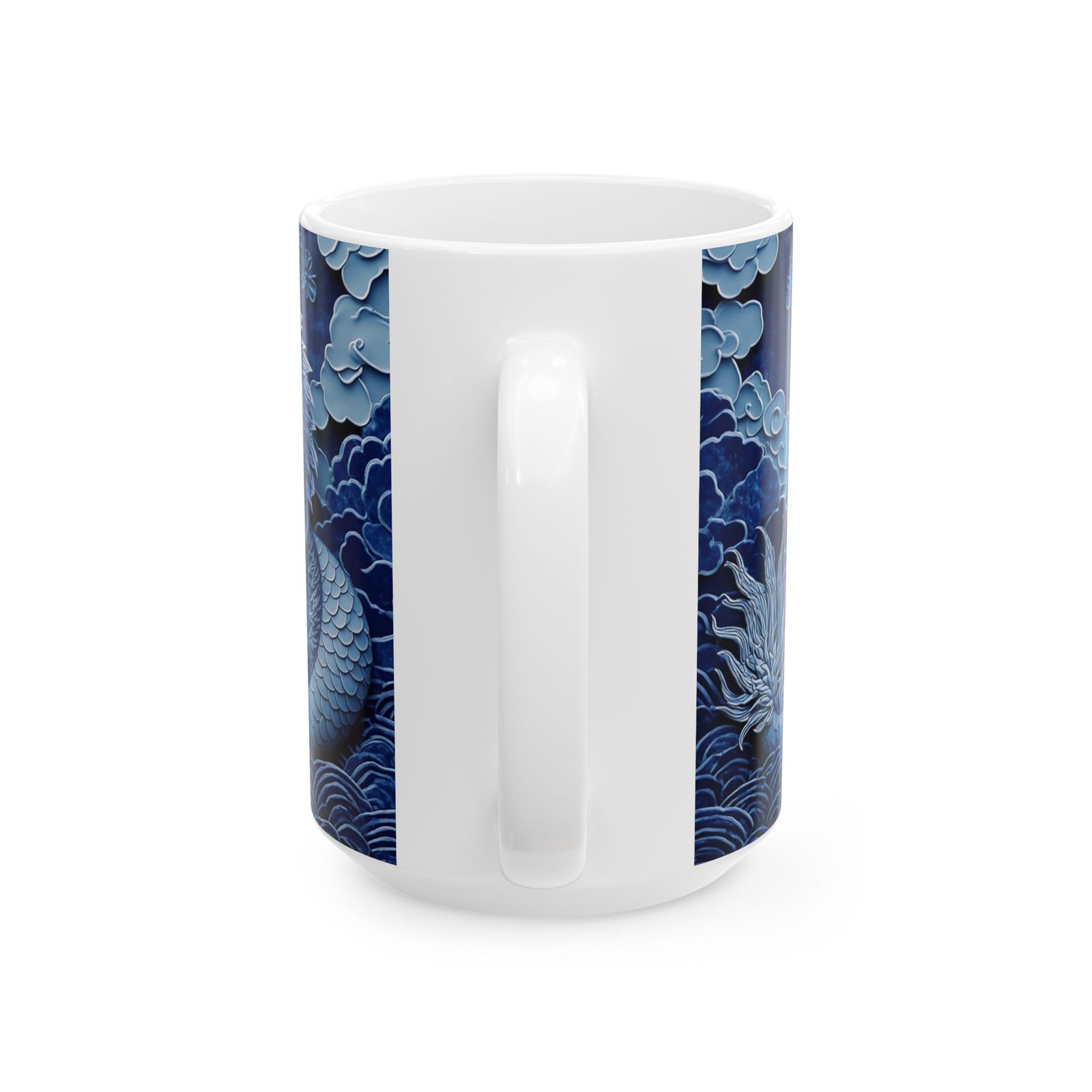 Chinese Blue and White Ceramic Mug (11oz & 15oz) | Inspired by Ming & Qing Designs - Image 6