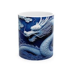 Chinese Blue and White Ceramic Mug (11oz & 15oz) | Inspired by Ming & Qing Designs
