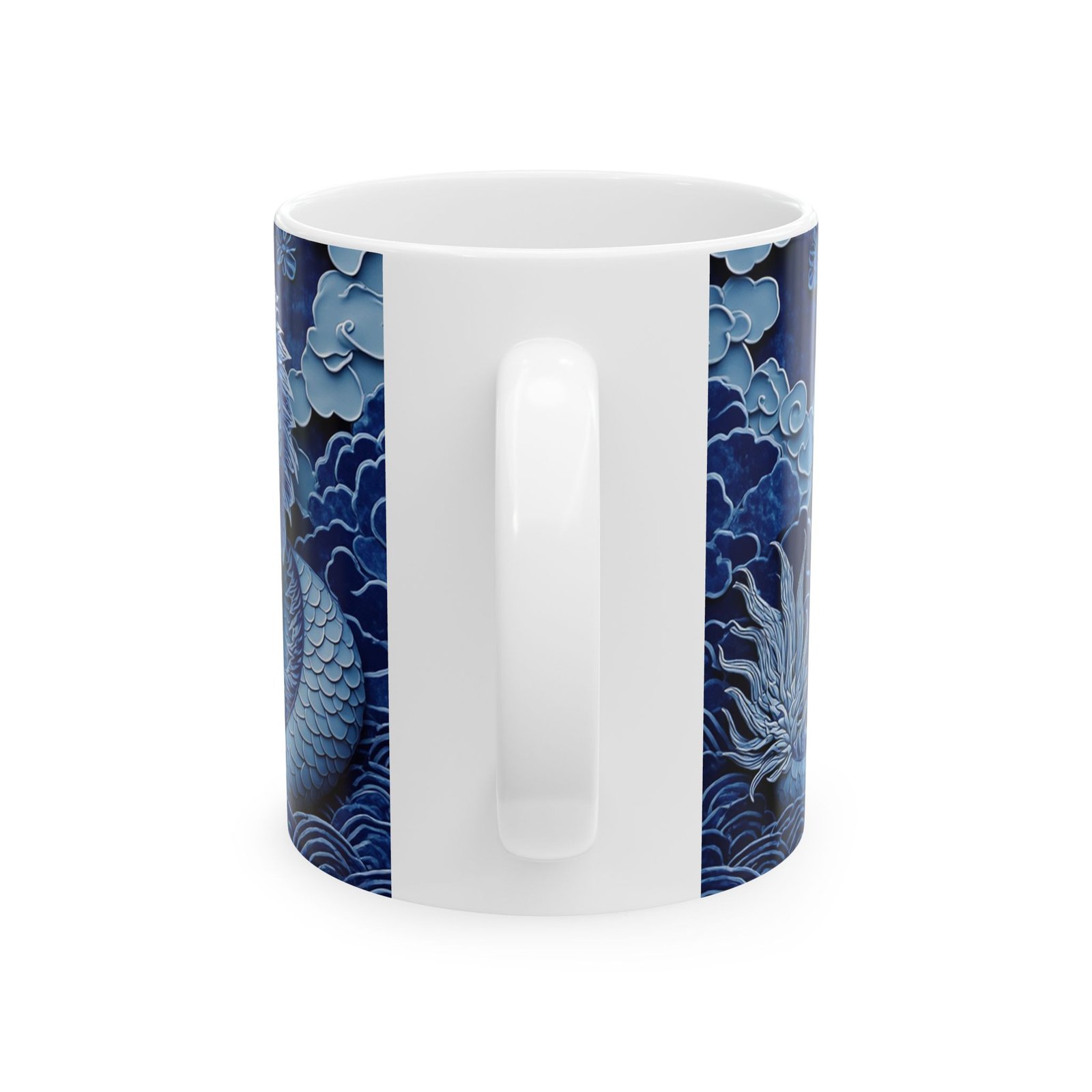 Chinese Blue and White Ceramic Mug (11oz & 15oz) | Inspired by Ming & Qing Designs - Image 2