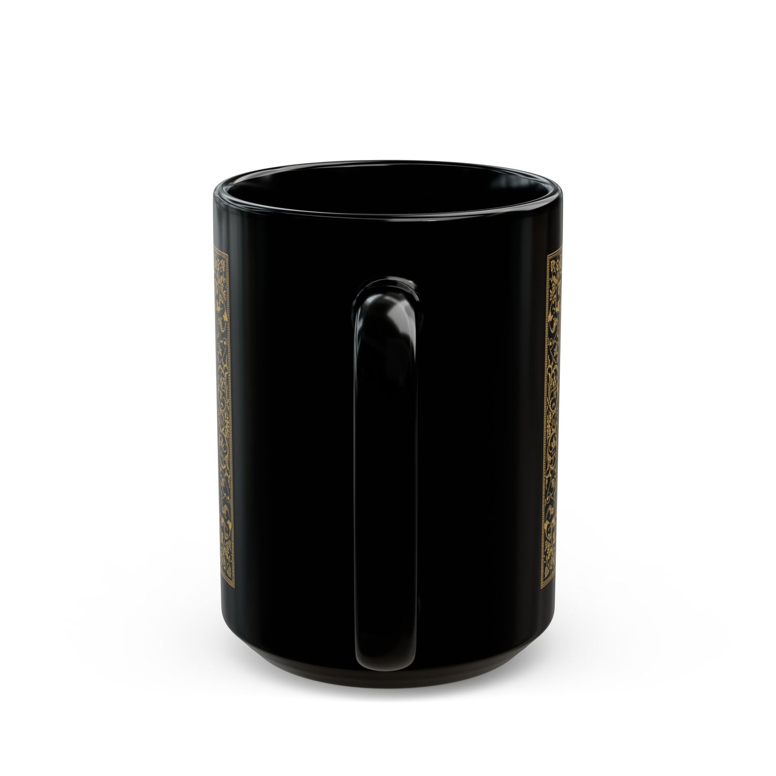 Gold Willow Style Black Mug – Elegant Asian Landscape & Vintage Ceramic Tea Cup - Image 8