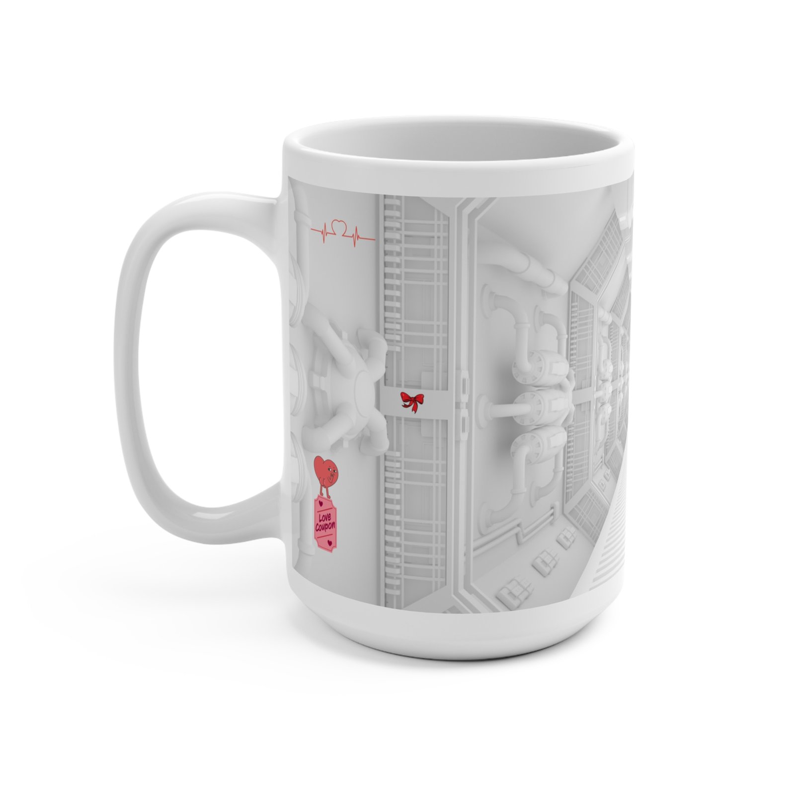 Space-Themed 15oz Mug - 'I Love You' Design for Sci-Fi Lovers - Image 3