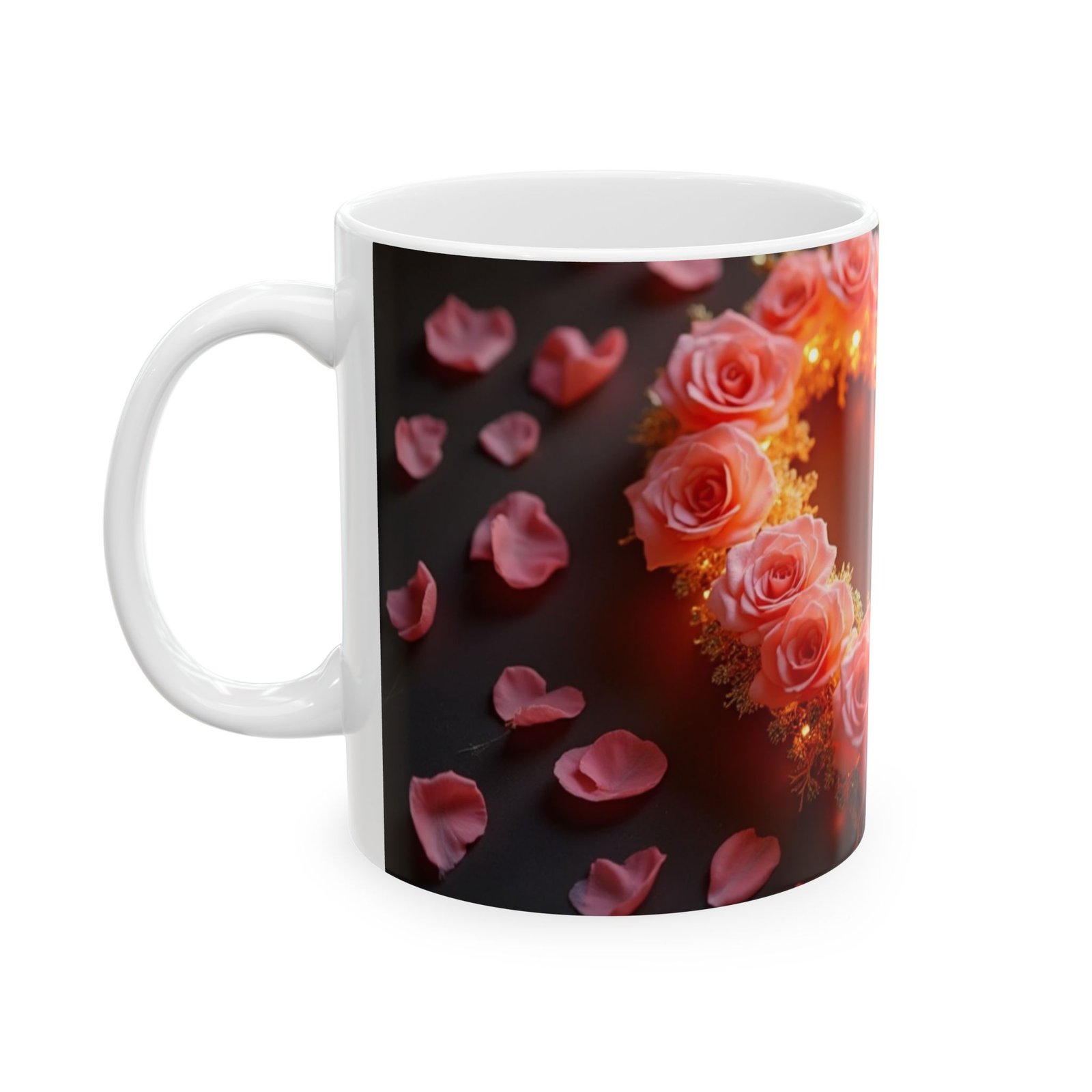 Romantic Heart Rose Ceramic Mug | Perfect for Love & Valentine's Day