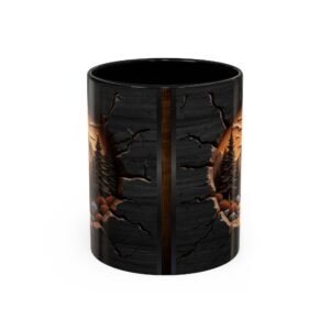 Rustic Mountain and Trees Mug with Wood Panel Effect | Tea Mug for Wilderness and Nature Lovers | Cabin Decor and Wall Art