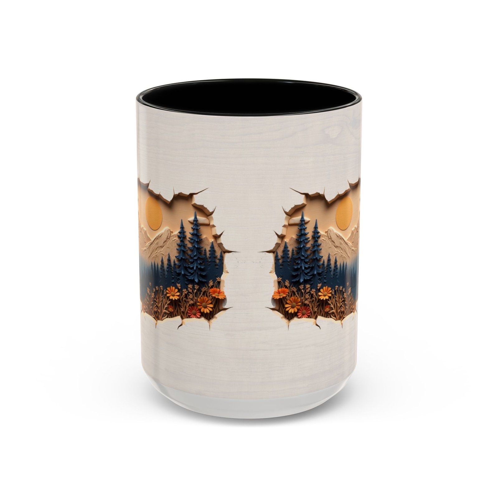 Rustic Wood Effect Mug with Mountain and Pine Tree Design | Wilderness Lover Tea Mug | Cabin Decor | Perfect Vacation Home Gift - Image 17