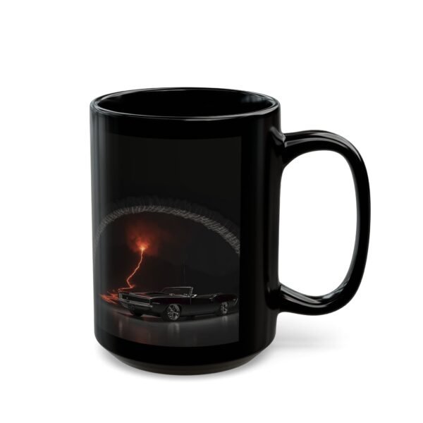 Volcanic Muscle Car Coffee Mug | Retro Car Art Mug with Lava Eruption | Unique Gift for Car Enthusiasts & Nature Lovers - Image 6