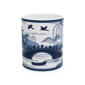 Vintage Blue Willow Ceramic Mug | Classic Blue and White China Coffee Cup