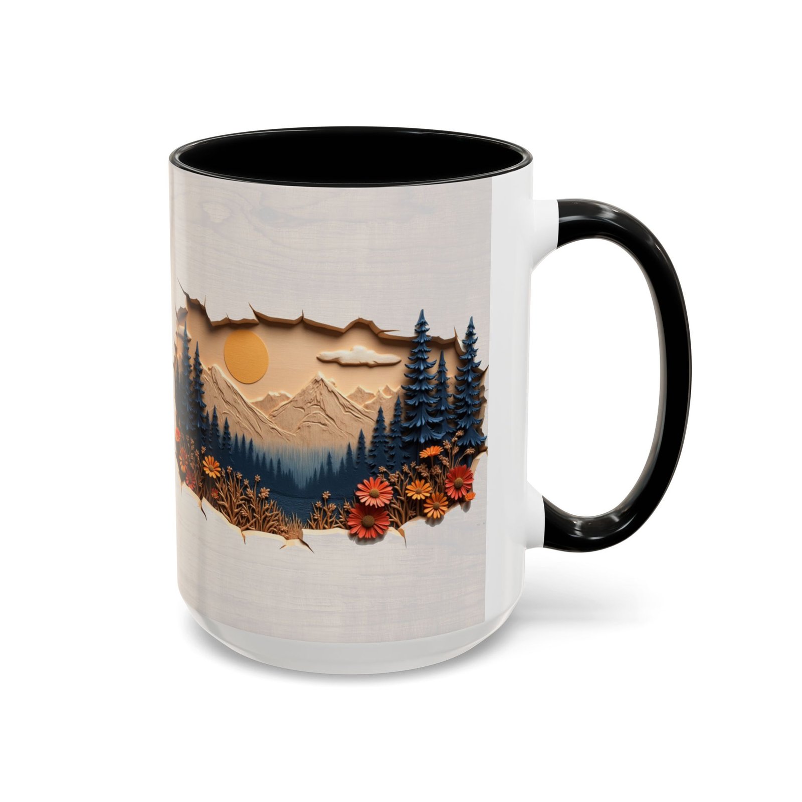 Rustic Wood Effect Mug with Mountain and Pine Tree Design | Wilderness Lover Tea Mug | Cabin Decor | Perfect Vacation Home Gift - Image 18