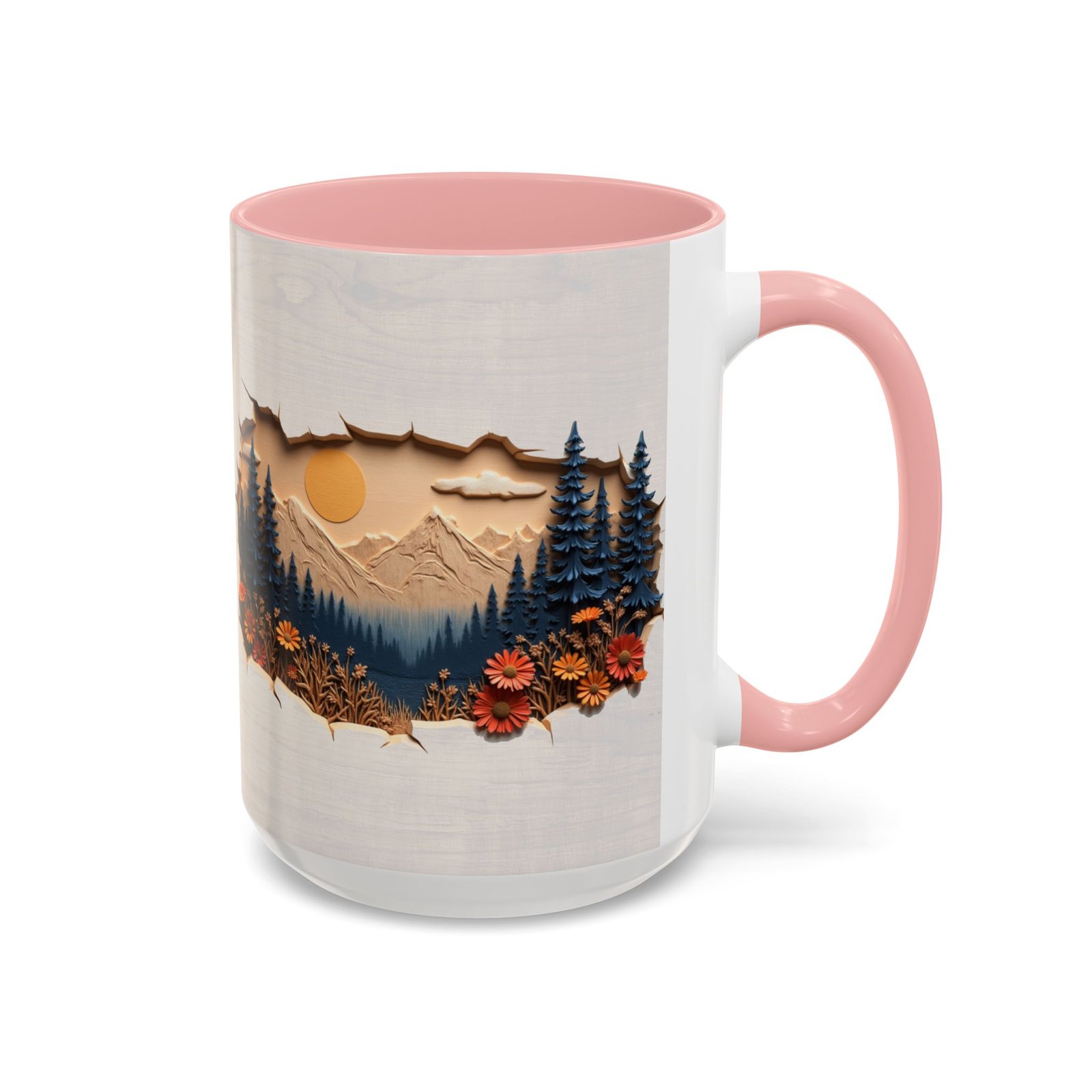 Rustic Wood Effect Mug with Mountain and Pine Tree Design | Wilderness Lover Tea Mug | Cabin Decor | Perfect Vacation Home Gift - Image 26