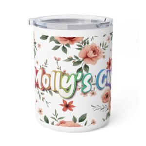 Custom Name Floral Mug | Personalized Boho Coffee Cup | 10oz Insulated Wildflower Gift | Cottagecore Tea Mug for Her