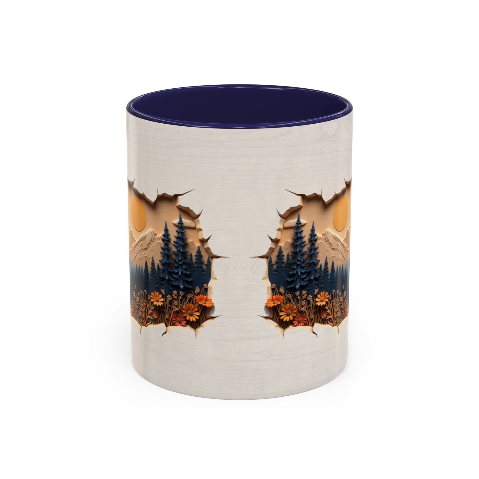 Rustic Wood Effect Mug with Mountain and Pine Tree Design | Wilderness Lover Tea Mug | Cabin Decor | Perfect Vacation Home Gift - Image 5
