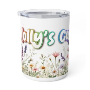 Custom Name Wildflower Mug | Personalized Floral Coffee Cup | 10oz Insulated Botanical Gift | Cottagecore Tea Mug for Her