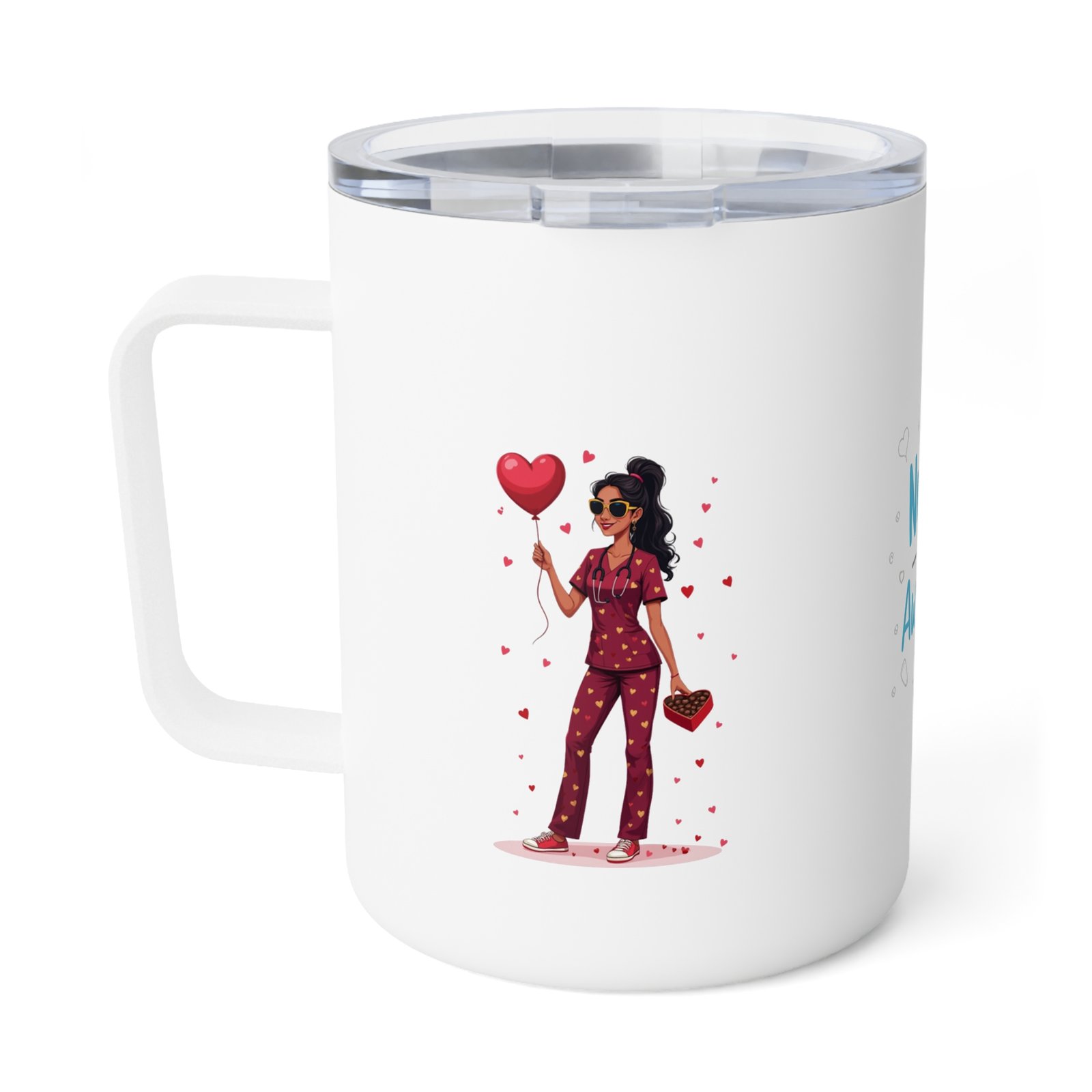 Nurse Appreciation Insulated Coffee Mug, Perfect Gift for Nurses, Heartwarming Design, 10oz Travel Cup, Healthcare Gifts, Nurse Life - Image 3