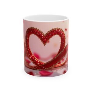 Heart-Shaped Glitter Ceramic Mug for Romantic Moments