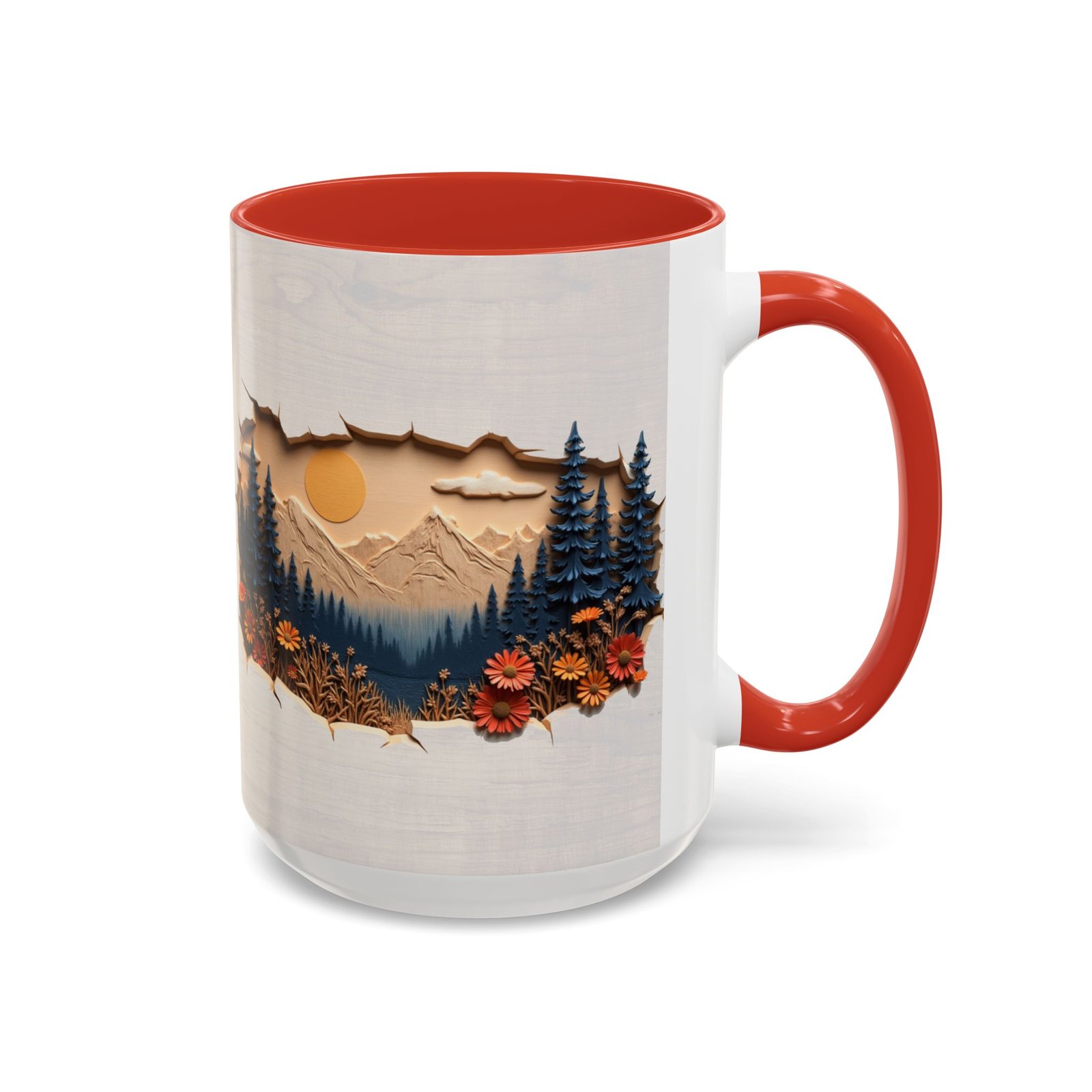 Rustic Wood Effect Mug with Mountain and Pine Tree Design | Wilderness Lover Tea Mug | Cabin Decor | Perfect Vacation Home Gift - Image 30