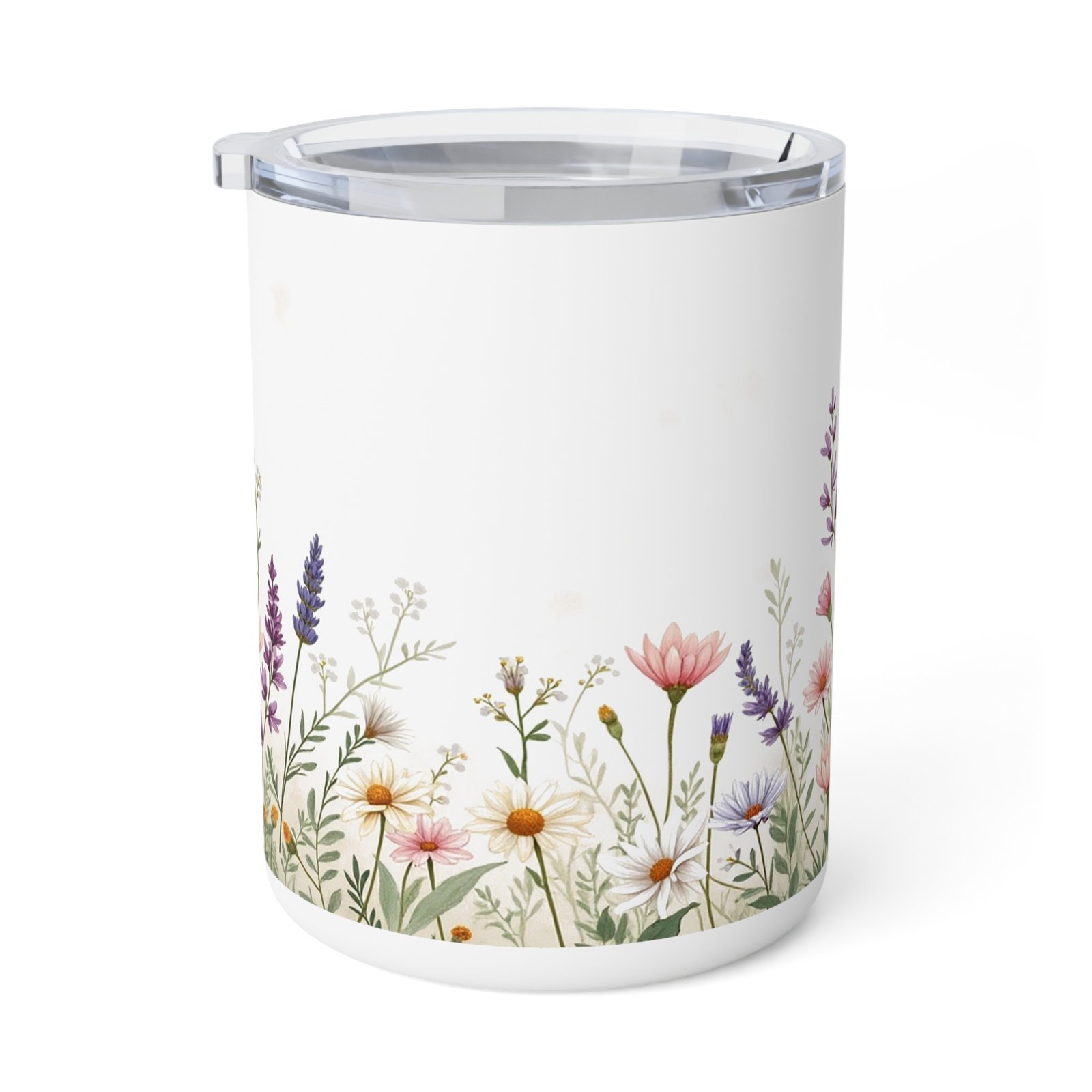 Elegant Vintage Floral Coffee Mug | 10oz Insulated Stainless Steel Mug | Botanical Wildflower Drinkware | Cottagecore Tea Cup Gift
