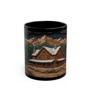 Rustic Cabin Mountain Mug  Pine Tree Coffee Cup, Nature Gift, Farmhouse Decor Tea Mug