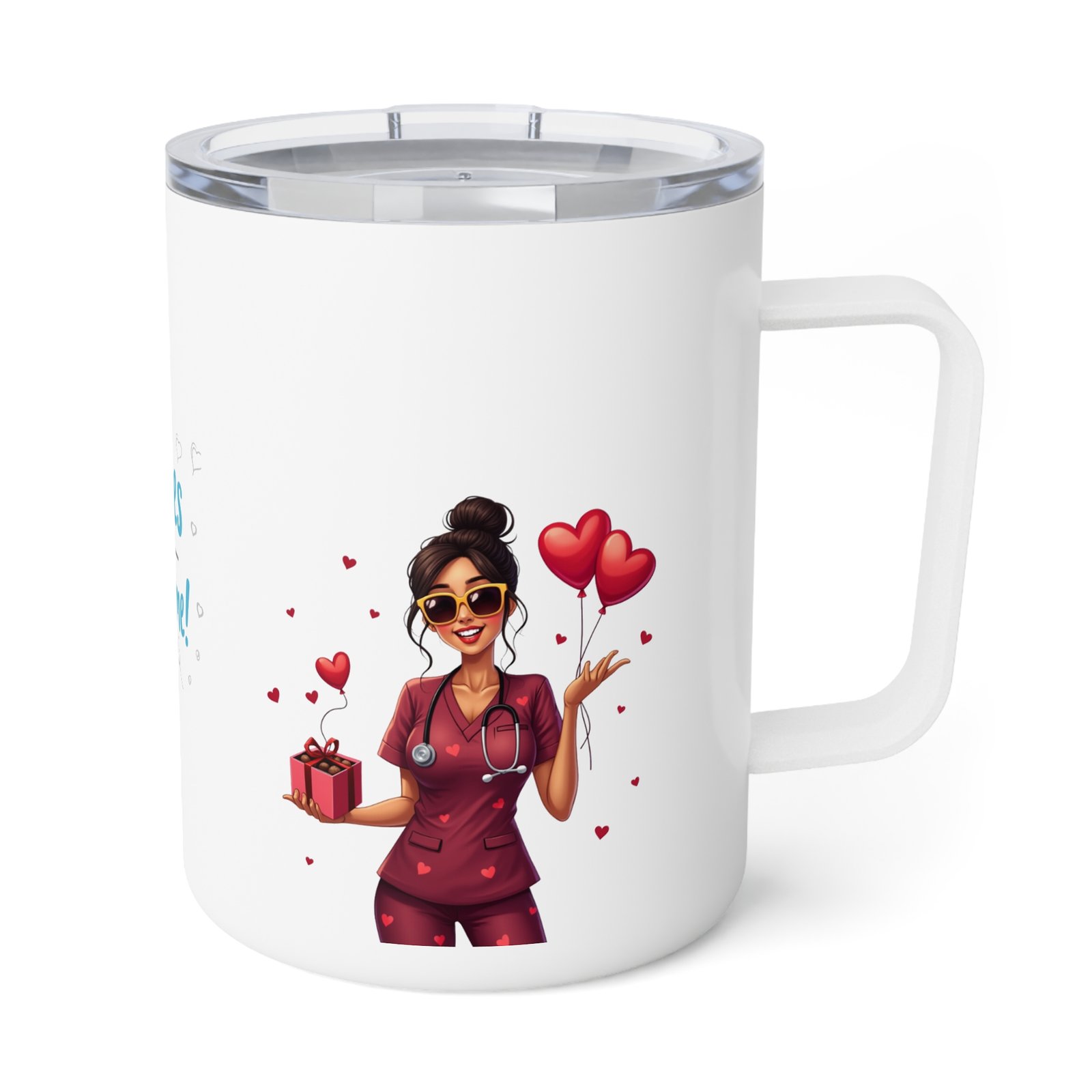 Nurse Appreciation Insulated Coffee Mug, Perfect Gift for Nurses, Heartwarming Design, 10oz Travel Cup, Healthcare Gifts, Nurse Life - Image 4