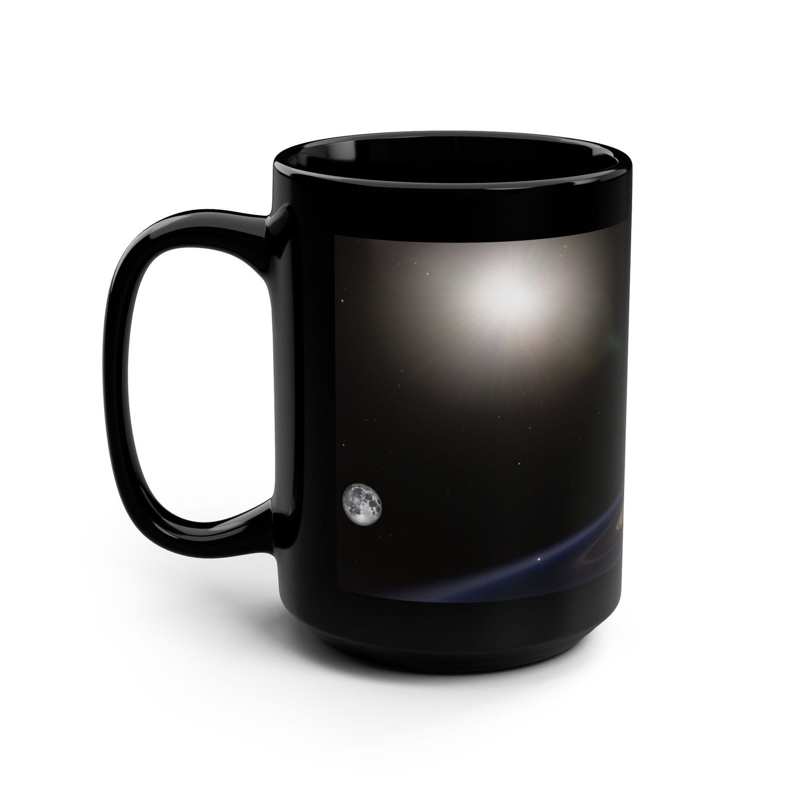 Galactic Horizon Black Mug – 15oz Cosmic-Themed Coffee Cup - Image 4