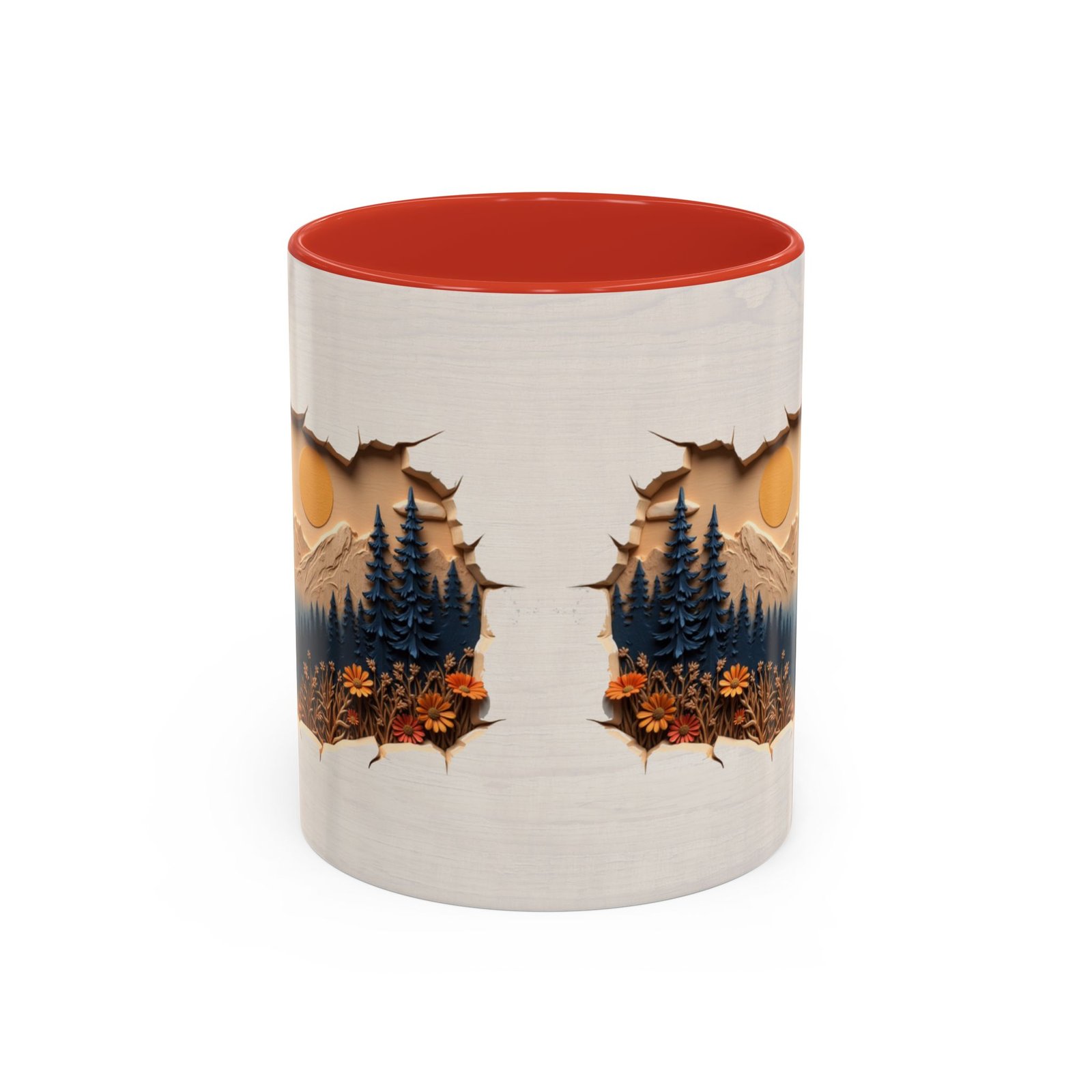Rustic Wood Effect Mug with Mountain and Pine Tree Design | Wilderness Lover Tea Mug | Cabin Decor | Perfect Vacation Home Gift - Image 13