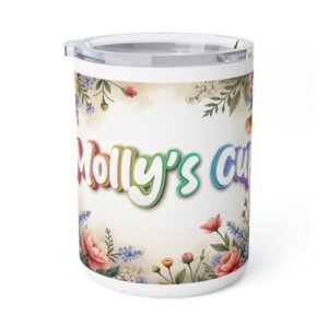 Custom Floral Coffee Mug | Personalized Wildflower Insulated Cup | 10oz Cottagecore Gift | Vintage Botanical Tea Lover Mug