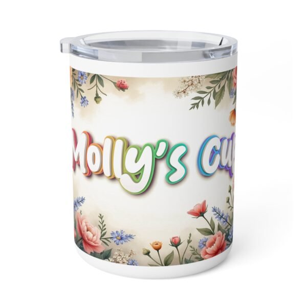 Custom Floral Coffee Mug | Personalized Wildflower Insulated Cup | 10oz Cottagecore Gift | Vintage Botanical Tea Lover Mug