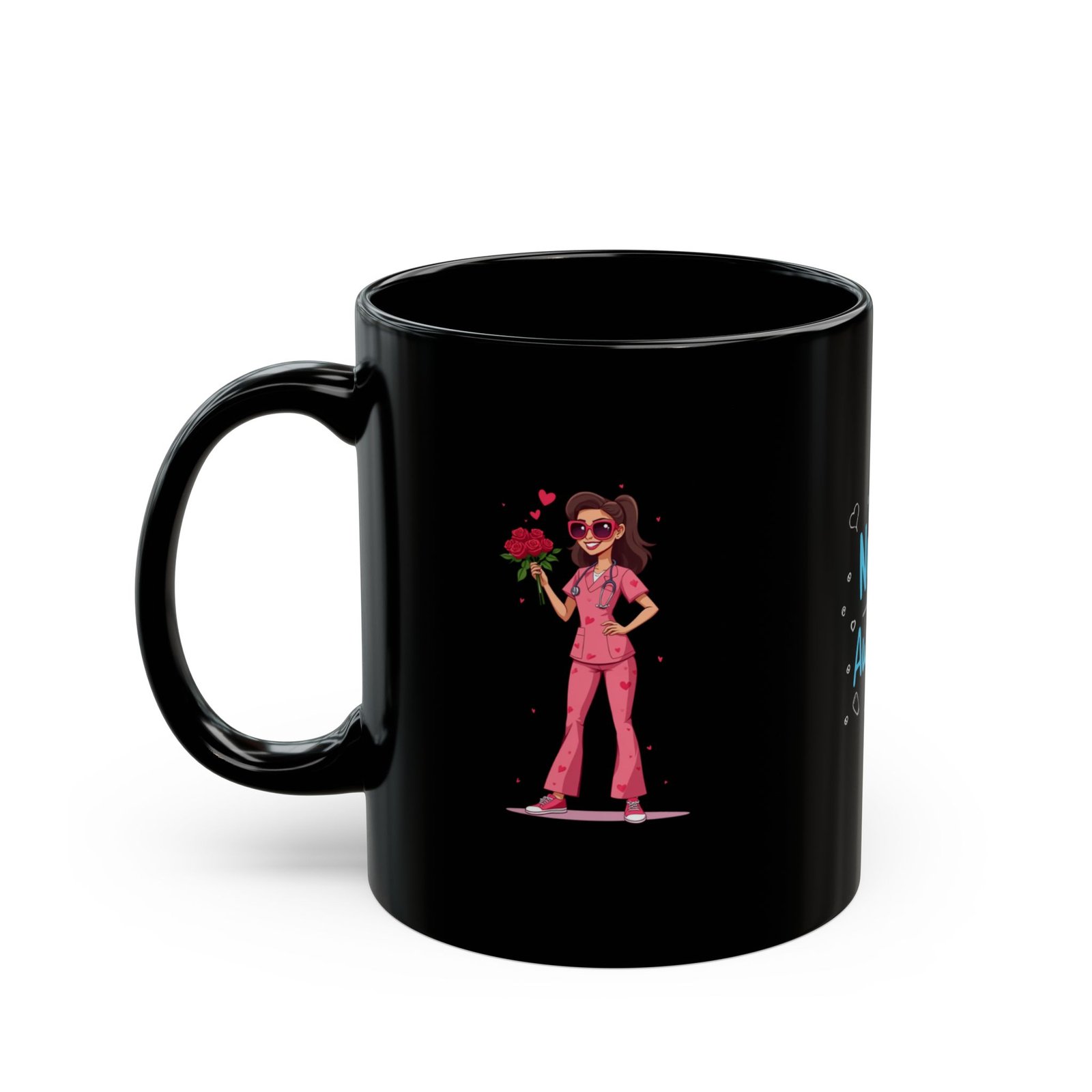 Nurse Hustle Black Ceramic Mug | 11oz & 15oz Coffee Cup | Funny Nurse Gift - Image 3