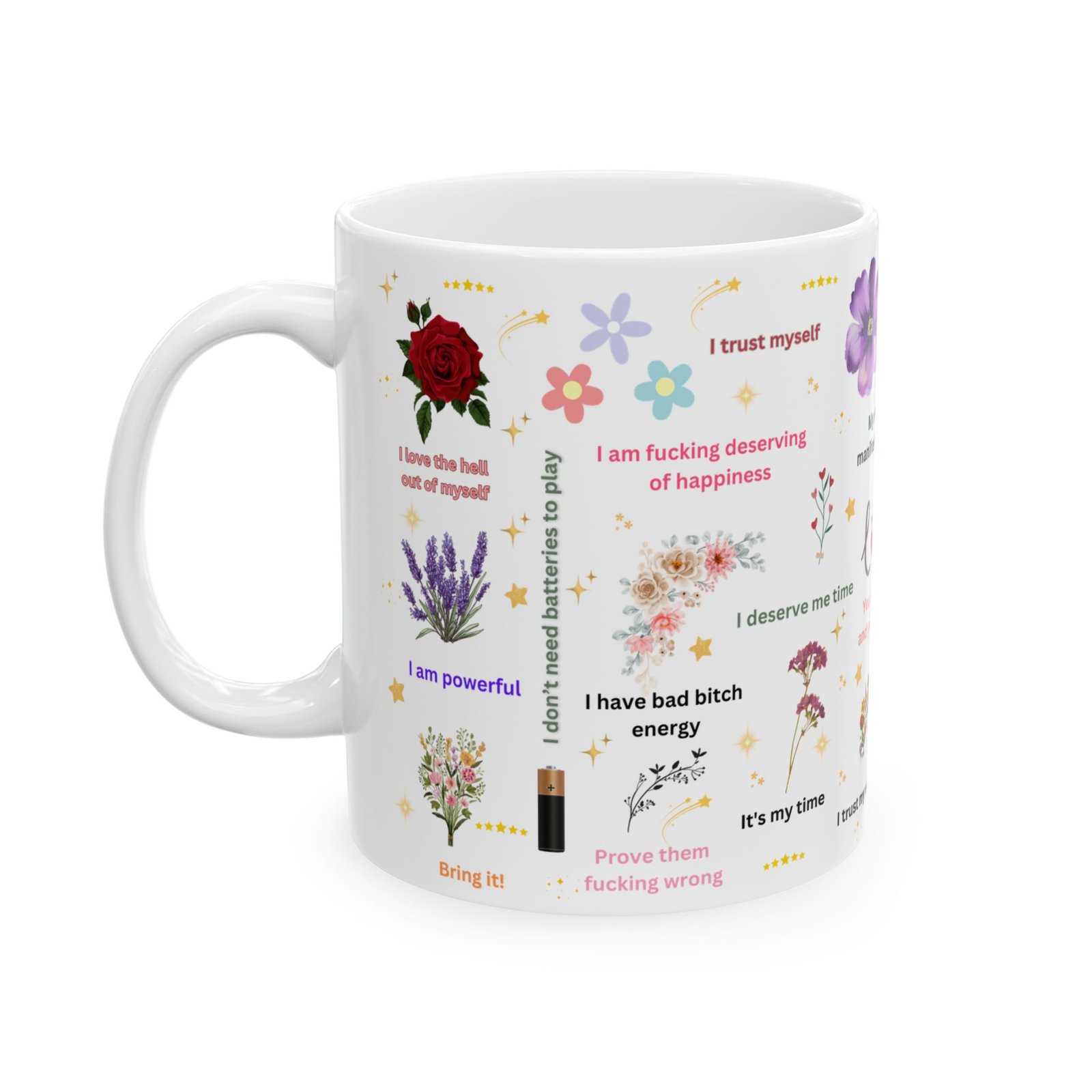 Empowering Mental Health Mug  15oz Daily Affirmations Glass Cup, Perfect Gift for Her or Best Friend - Image 3