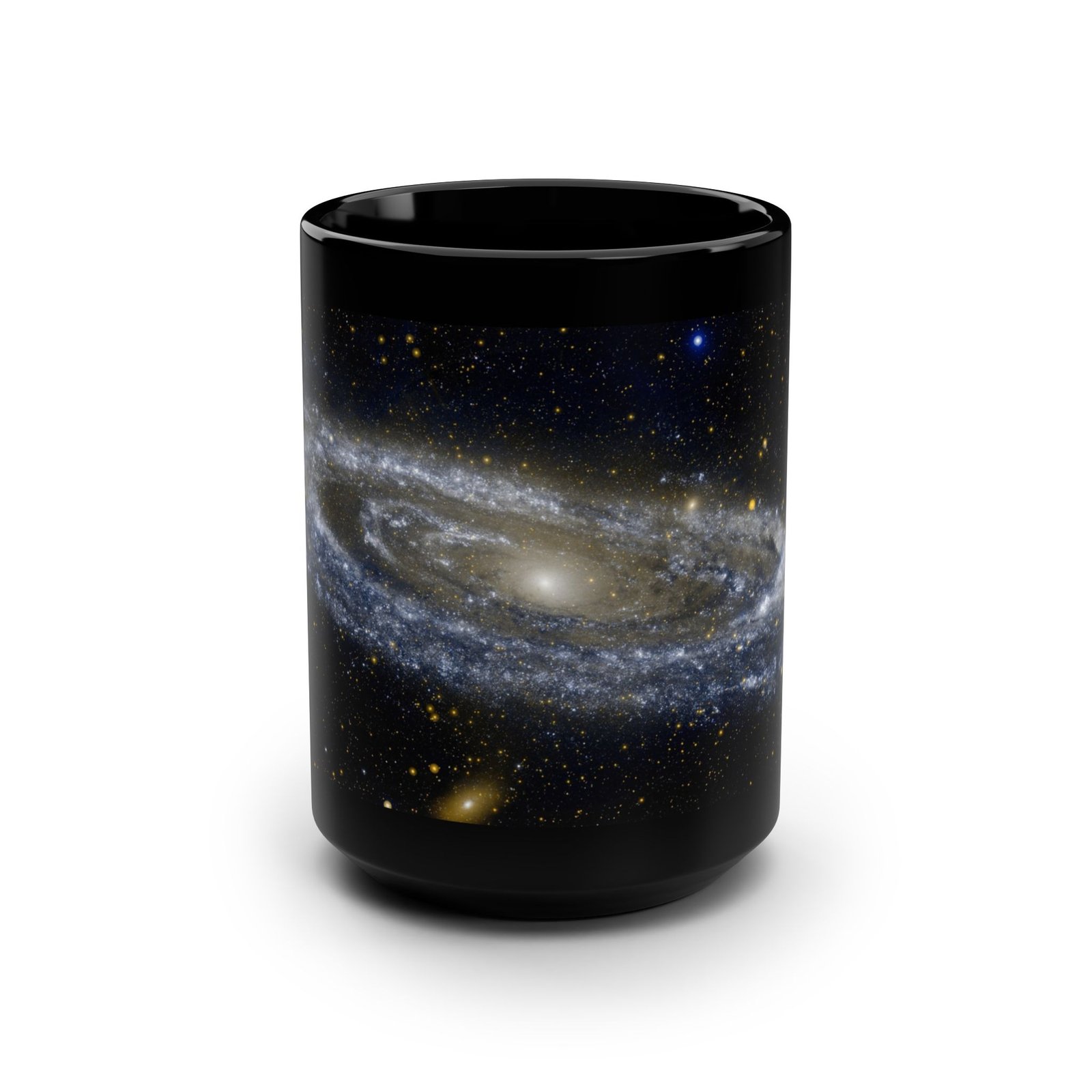 Celestial Drift Black Mug – 15oz Deep Space Coffee Cup