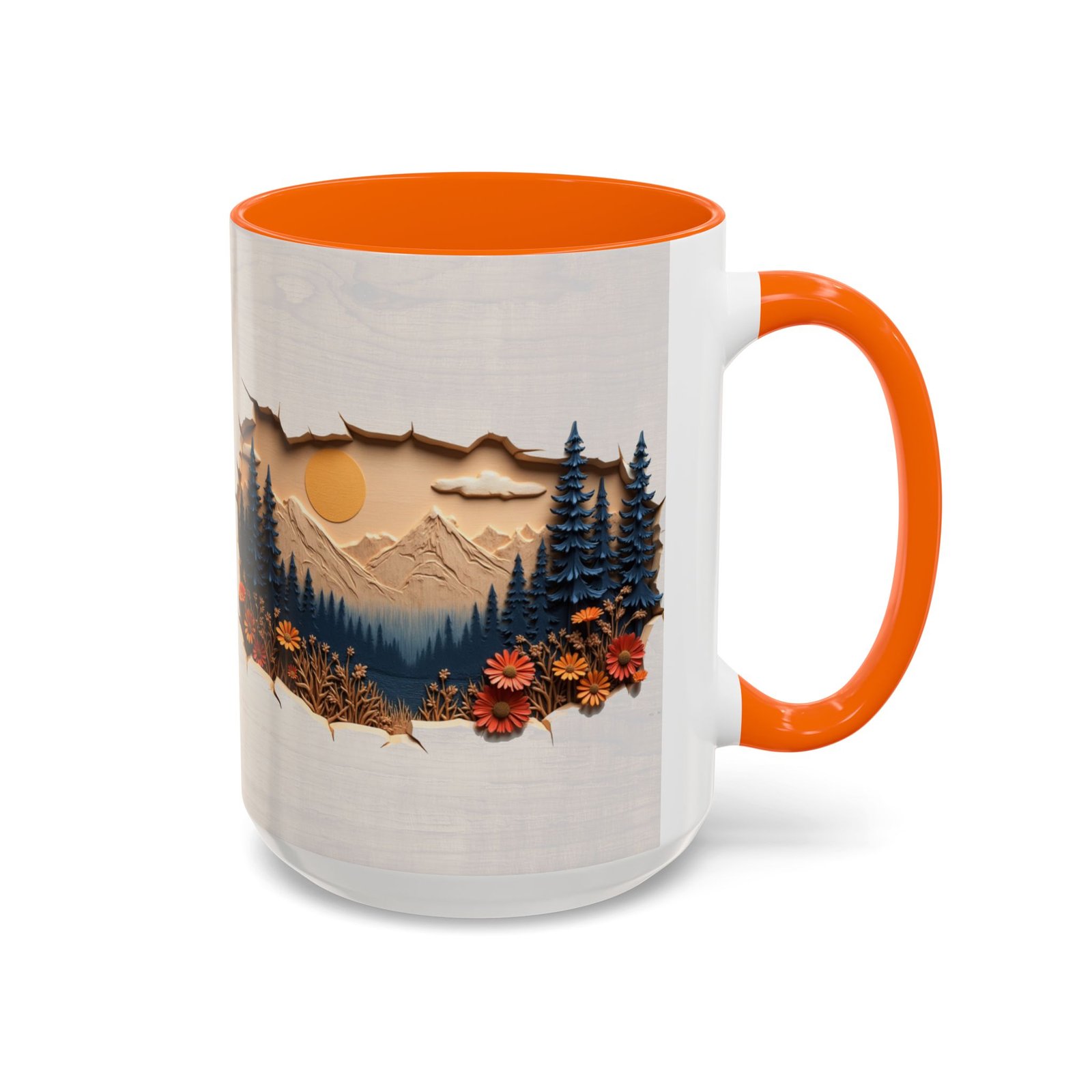 Rustic Wood Effect Mug with Mountain and Pine Tree Design | Wilderness Lover Tea Mug | Cabin Decor | Perfect Vacation Home Gift - Image 54