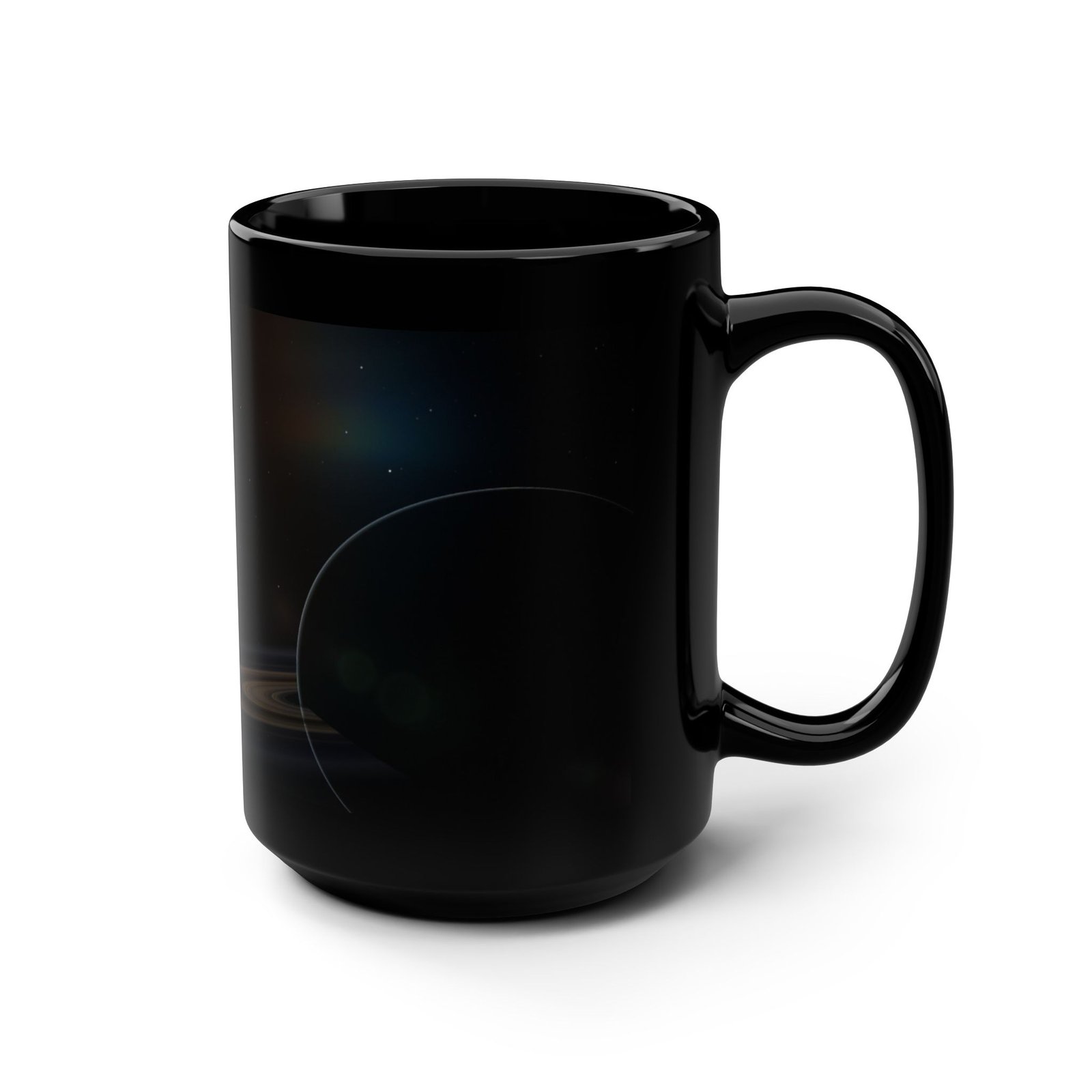 Galactic Horizon Black Mug – 15oz Cosmic-Themed Coffee Cup - Image 2