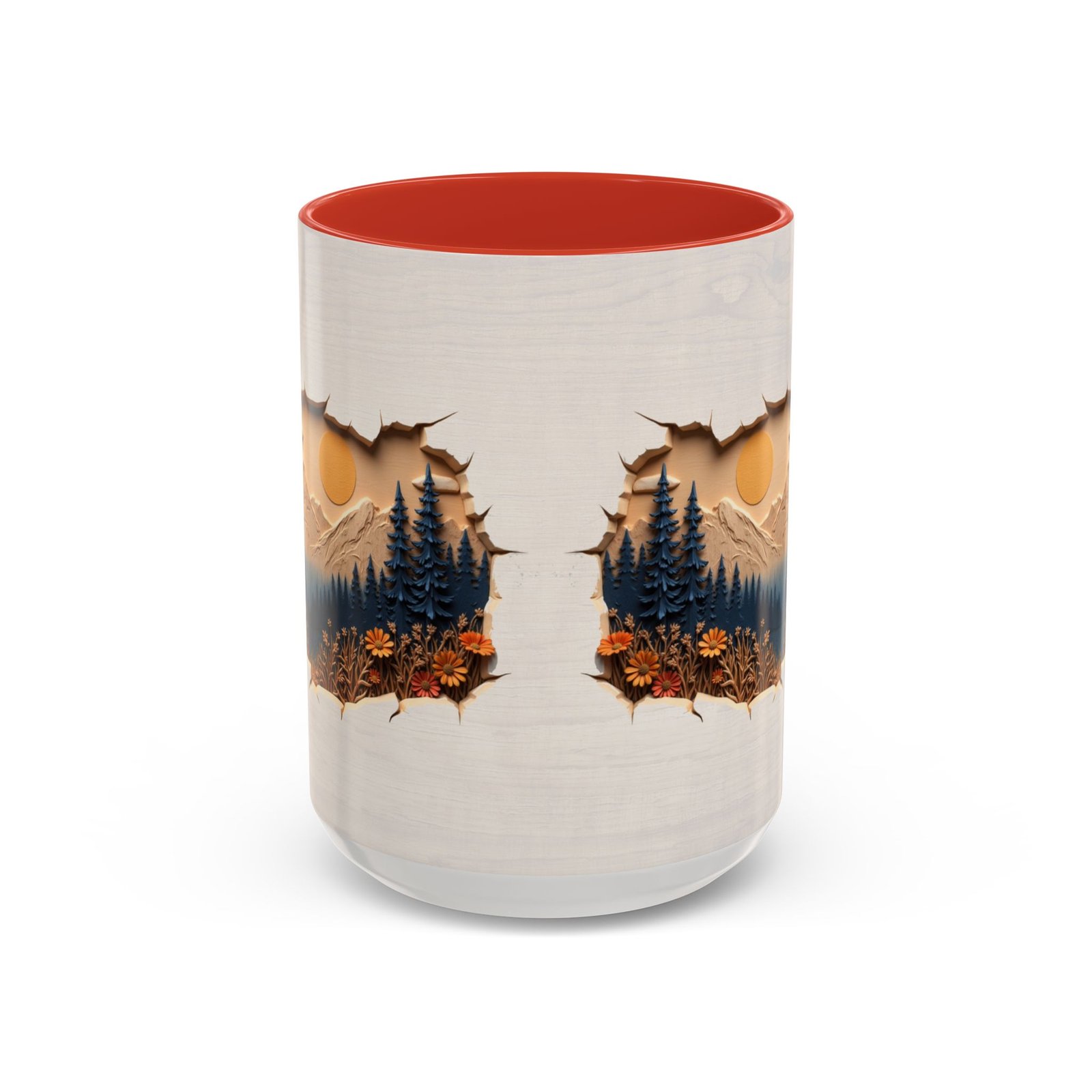 Rustic Wood Effect Mug with Mountain and Pine Tree Design | Wilderness Lover Tea Mug | Cabin Decor | Perfect Vacation Home Gift - Image 29