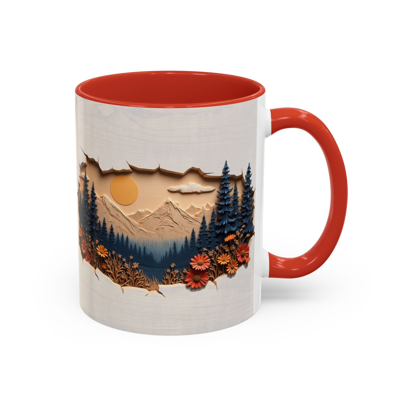Rustic Wood Effect Mug with Mountain and Pine Tree Design | Wilderness Lover Tea Mug | Cabin Decor | Perfect Vacation Home Gift - Image 14