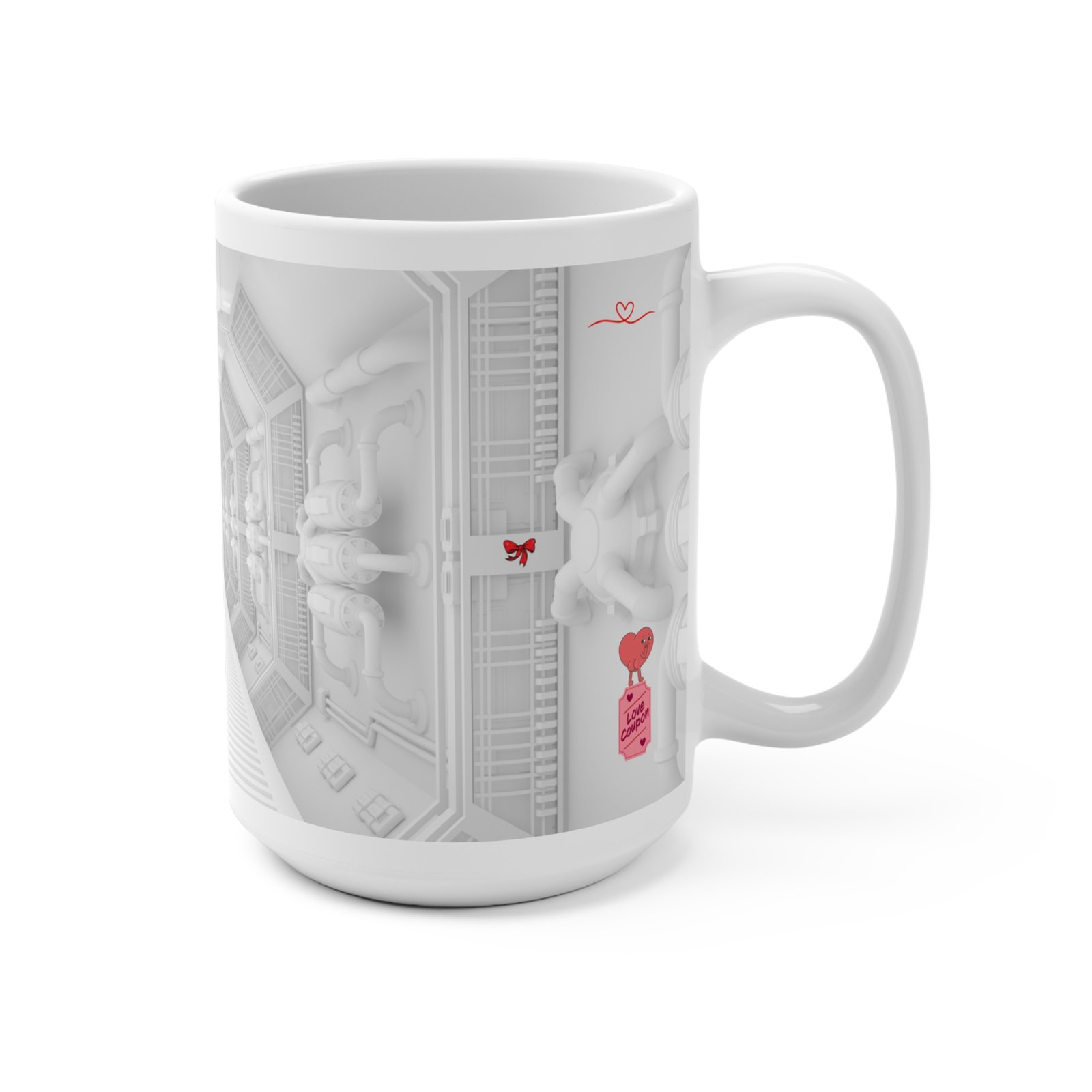 Space-Themed 15oz Mug - 'I Love You' Design for Sci-Fi Lovers - Image 4
